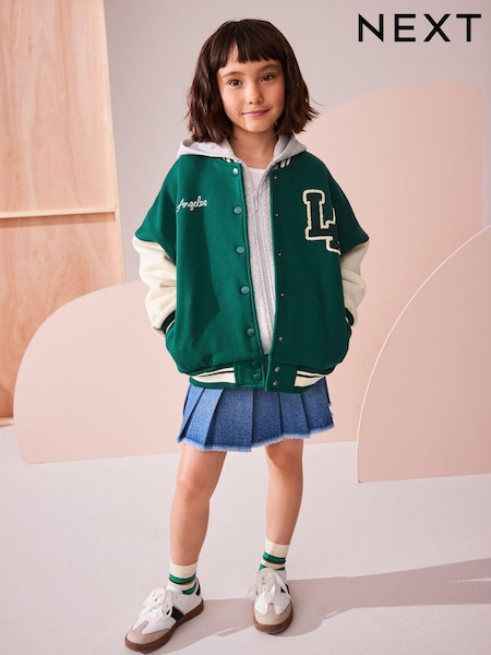 Green Varsity Embroidered Jacket (3-16yrs) (K88027) | £22 - £28