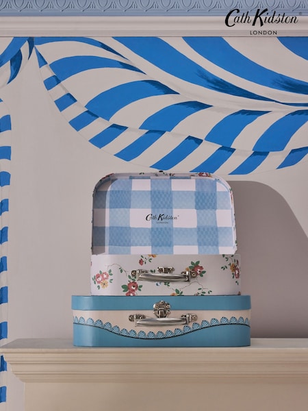Cath Kidston Blue Floral Storage Boxes Set of Two (K88298) | £26