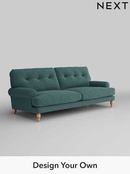 Chunky Chenille/Mid Teal Green Erin Buttoned Back Deep Sit (K88644) | £1,375