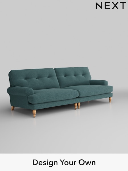 Chunky Chenille/Mid Teal Green Erin Buttoned Back Deep Sit (K88644) | £1,475