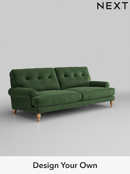 Luxe Chenille/Dark Green Erin Buttoned Back Deep Relaxed Sit (K88678) | £1,525