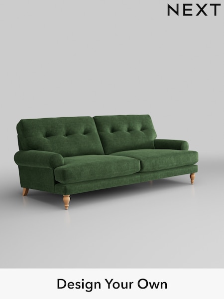 Luxe Chenille/Dark Green Erin Buttoned Back Deep Sit (K88686) | £1,475