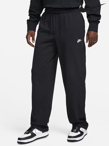 Nike Black Sportswear Club Knit Open Hem 100% Cotton Joggers (K88927) | £45