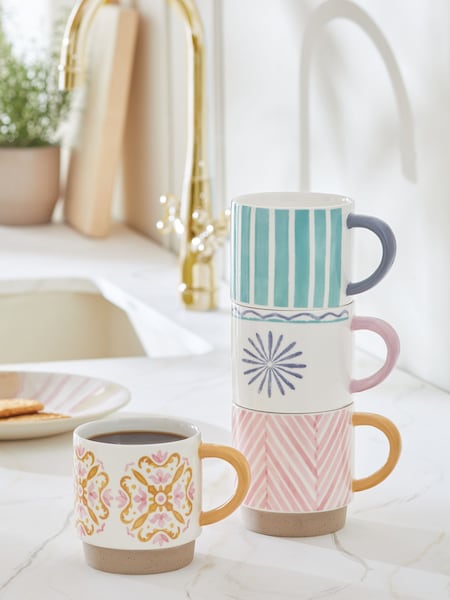 Set of 4 Multi Lucia Stacking Mugs (K89696) | £26