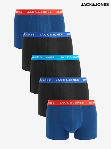 JACK & JONES Blue Boxer Shorts 5 Pack (K89859) | £35