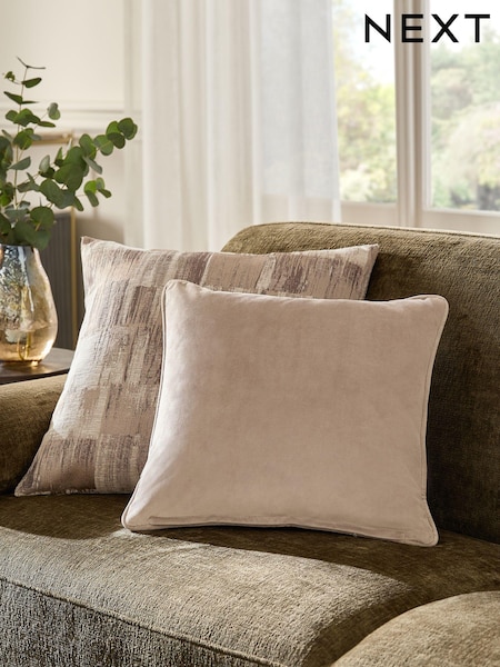 Greige 43 x 43cm Matte Velvet Cushion (K89917) | £7