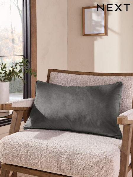 Charcoal Grey Matte Velvet Cushion (K89926) | £11