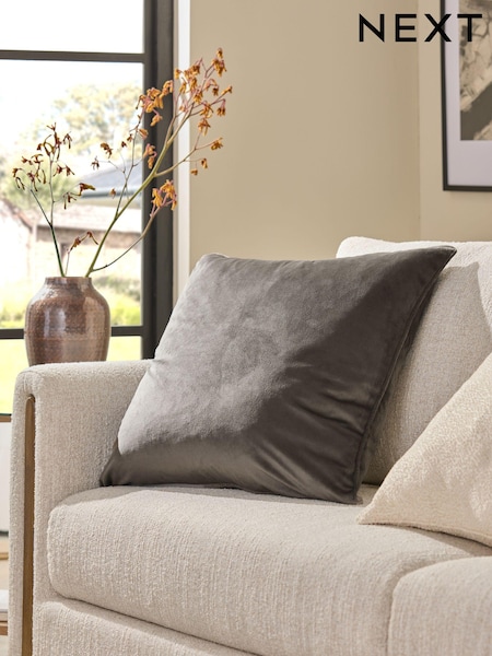 Charcoal Grey Matte Velvet Cushion (K89967) | £16