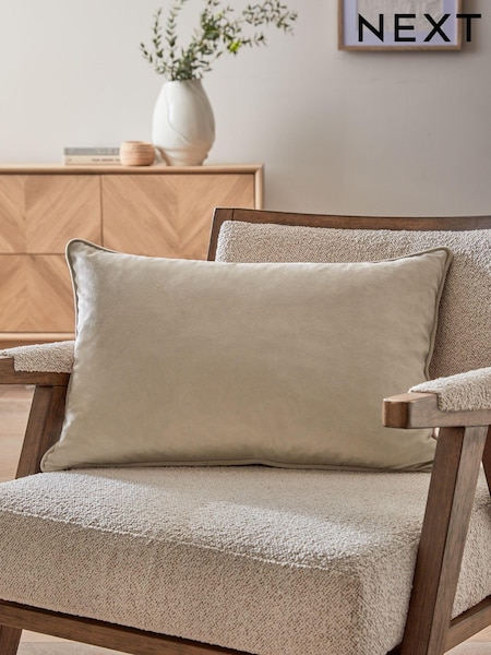 Greige 40 x 59cm Matte Velvet Cushion (K89968) | £11