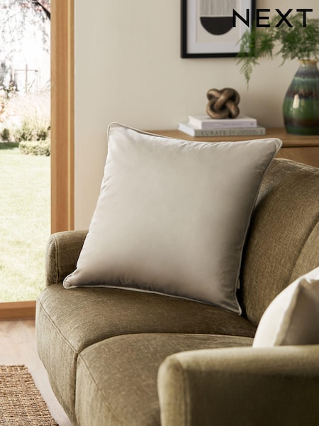 Greige 59 x 59cm Matte Velvet Cushion (K89970) | £16