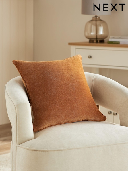 Caramel Brown 45 x 45cm Soft Velour Cushion (K90047) | £8