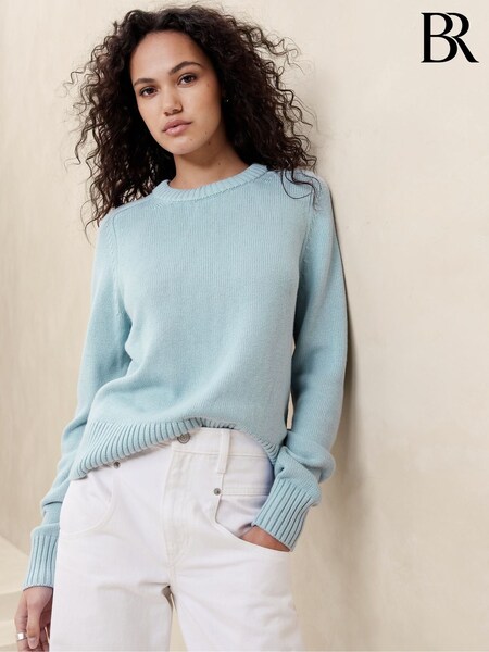 Banana Republic Blue Demi Cotton-Silk Jumper (K90452) | £40