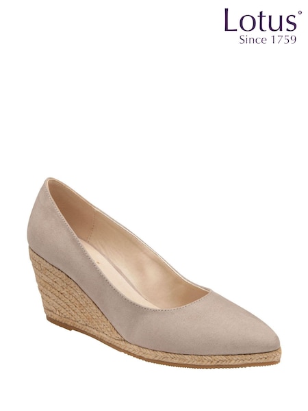 Lotus Natural Wedge Espadrille Shoes (K90529) | £50