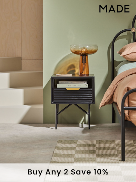 MADE.COM Black Haines Mango Wood Bedside Table (K90548) | £229