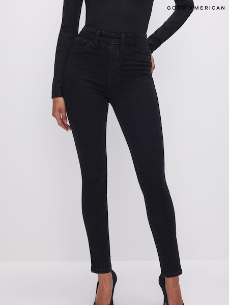 Good American Black Power Stretch Pull On Skinny Jeans (K90609) | £88