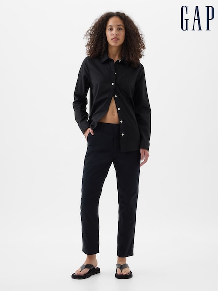 Gap Black Mid Rise Ankle Length Downtown Chinos (K90699) | £40