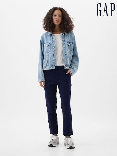 Gap Navy Blue Mid Rise Ankle Length Downtown Chinos (K90723) | £40