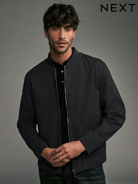 Black Cotton Stretch Bomber Jacket (K91085) | £49