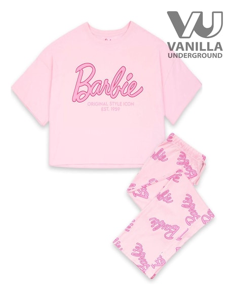 Vanilla Underground Pink Barbie Ladies 100% Cotton Licensed Pyjamas (K91469) | £28