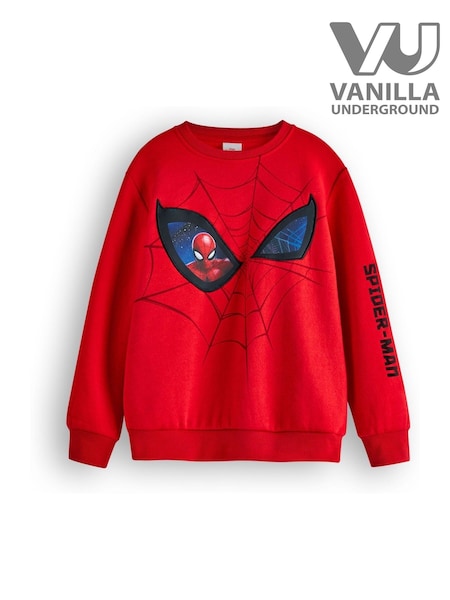Vanilla Underground Red Boys Spider-Man Sweatshirt (K91535) | £17