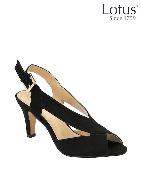 Lotus Black Slingback Occasion Cross Strap Sandals (K91770) | £65