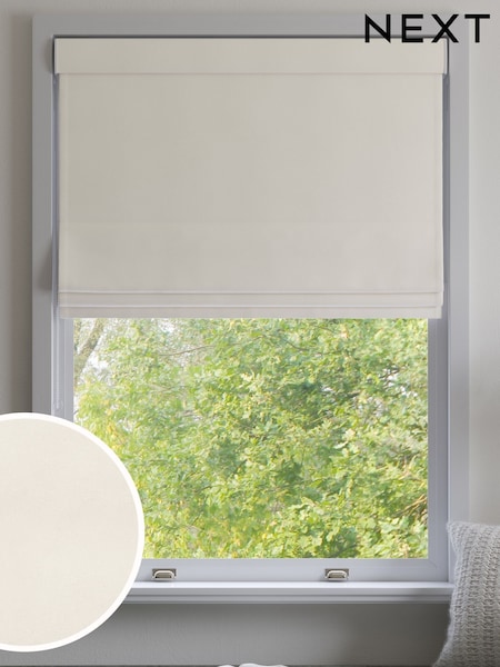 Ivory Cream 100% Cotton Made to Measure Roman Blind (K91839) | £52