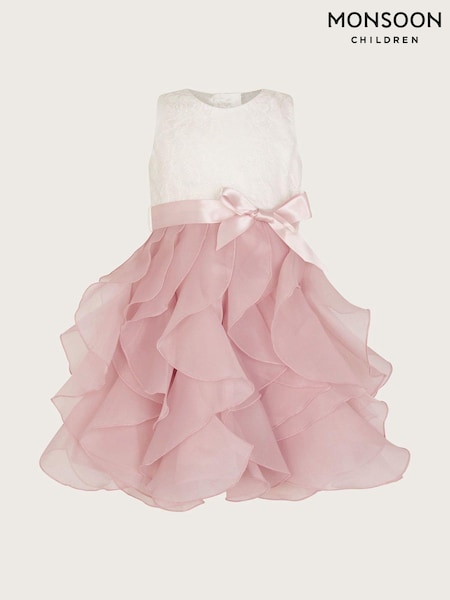 Monsoon Pink Baby Lace Cancan Ruffle Dress (K92338) | £52 - £57