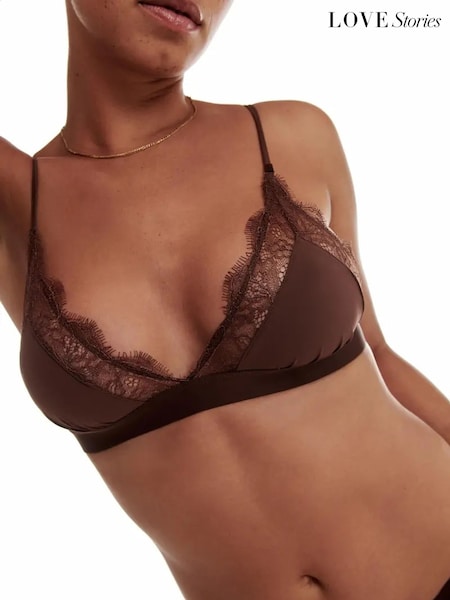 Love Stories Dark Brown Love Lace Bralette (K92506) | £60