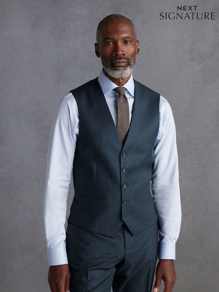 Blue Signature Zignone Flannel Suit Waistcoat (K92758) | £90