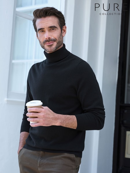 Pure Collection Mens Cashmere Roll Neck Sweater (K93124) | £165