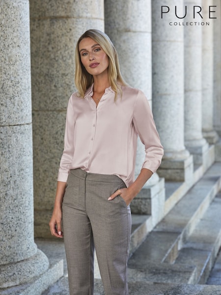 Pure Collection Loose Fit Pure Silk Long Sleeve Shirt (K93139) | £140