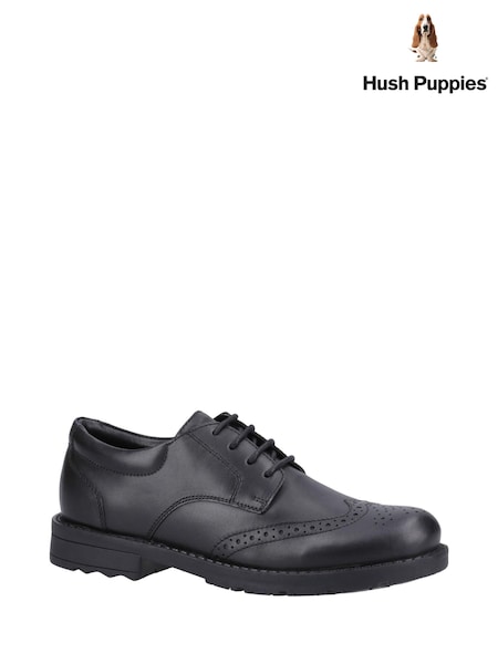 Hush Puppies Senior Brian Black School Shoes (K93259) | £52
