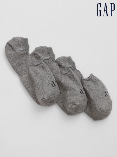 Gap Grey Adults 3 Pack Logo No Show Socks (K93333) | £10