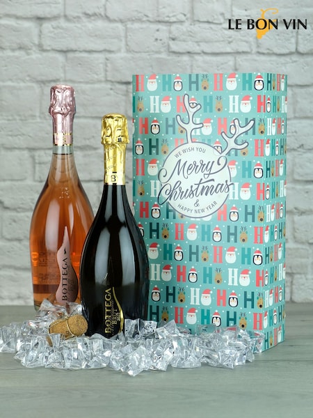 LeBonVin Bottega Sparkling Duo Wine Ho Ho Ho Christmas Gift (K93479) | £42