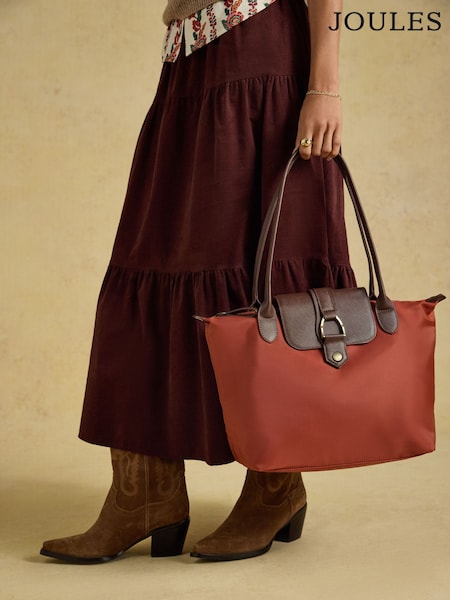 Rust Orange - Joules Edie Zip Top Shopper Bag