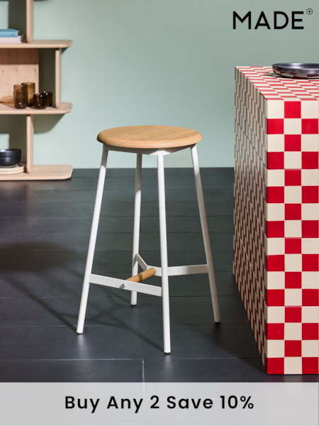 MADE.COM White and Oak Kabin Bar Stool (K93806) | £149