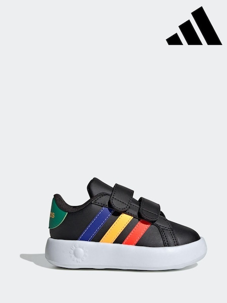 adidas Black/Multi Kids Grand Court 2.0 Shoes (K95648) | £23