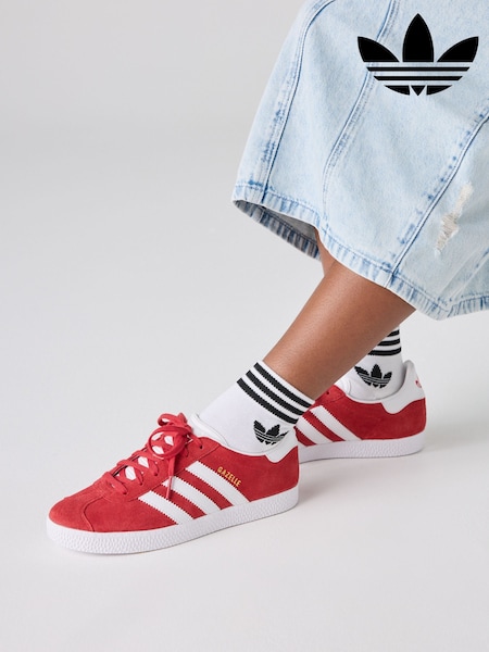 adidas Originals Dark Red Junior Gazelle Trainers (K96075) | £55