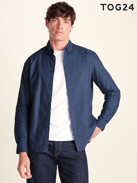 Blue - Regular Tog 24 Barry Long Sleeved Cotton Oxford Shirt