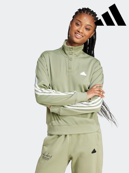 adidas Green Iconic 3 Stripe Track Top (K96323) | £60