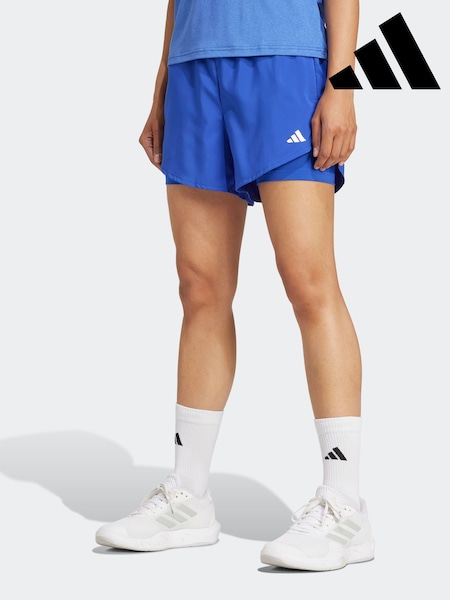 adidas Blue Aeroready Minimal 2-in-1 Shorts (K97247) | £33