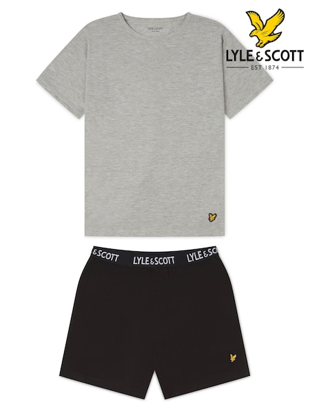Lyle & Scott Grey Boys Prince Sleepwear Shorts Set (K97857) | £25