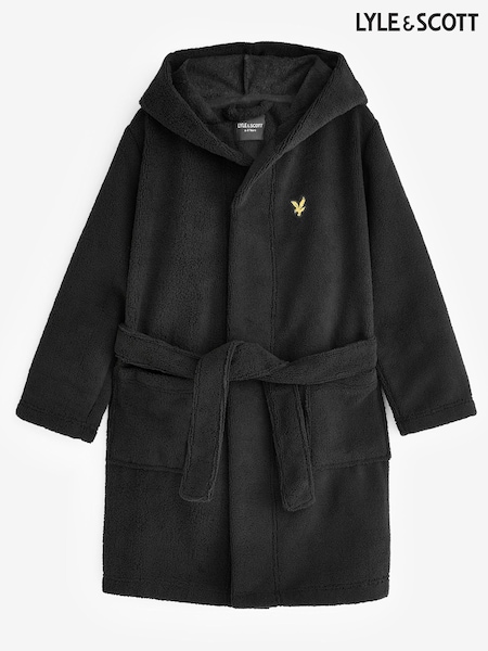Lyle & Scott Black Boys Bucke Bathrobe (K97861) | £45