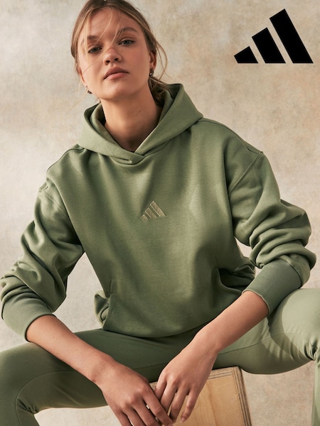 adidas Green ALL SZN Boyfriend Hoodie (K98315) | £0
