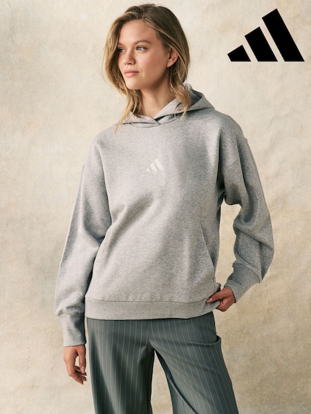 adidas Light Grey ALL SZN Boyfriend Hoodie (K98342) | £50