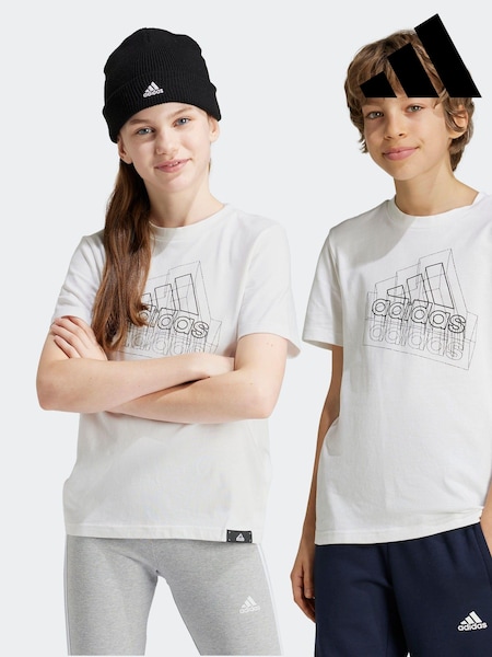 adidas White 100% Cotton Tech Table T-Shirt (K98515) | £15