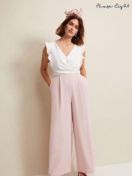 Phase Eight Pink Ayla Ruffle Jumpsuit (K99728) | £139