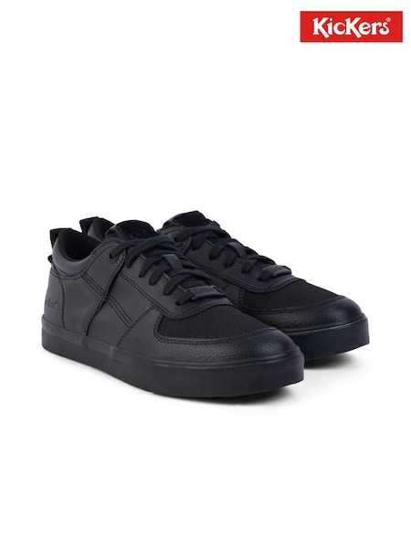 Kickers Black Tovni Lo Mix Mesh Leather Trainers (K99765) | £58