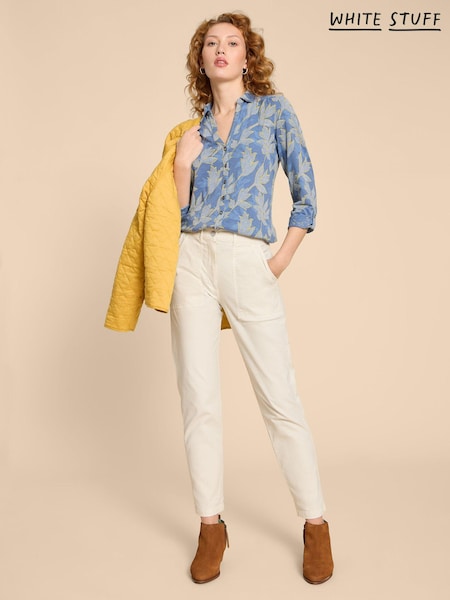 White Stuff Sky Blue 100% Cotton Annie Jersey Shirt (K99994) | £45
