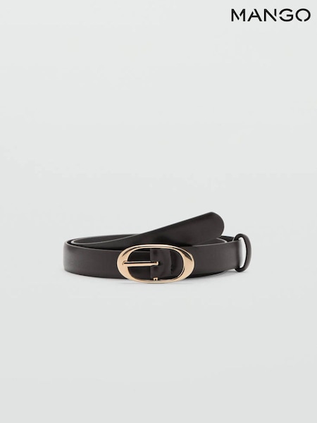 Black - Mango Gold Buckle Belt